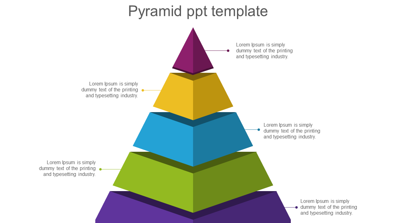 Editable Pyramid PPT Template with Five Sections